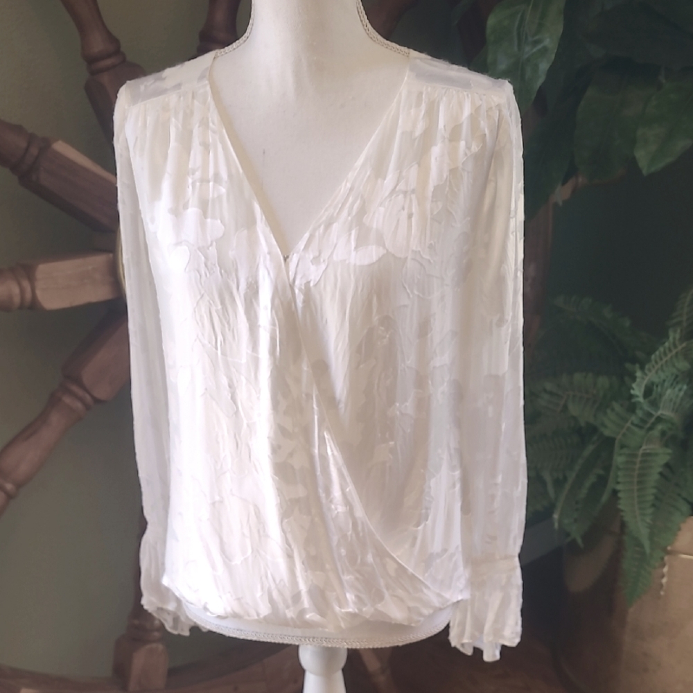 White House Black Market Elegant White Blouse